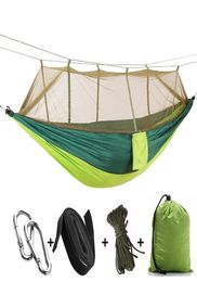 Portable Outdoor Mosquito Nets Hammock Lightweight Parachute Nylon Camping Hammocks for Outdoor Hiking Travel Backpacking5639342