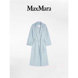 Women's Coat Cashmere Coat Designer Fashion Coat MaxMaras Womens Ludmilla Bathrobe Cashmere Coat Sky Blue