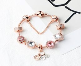 Strands magic beads Rose Gold bracelet I love you DIY pendant fashion Jewellery whole6854532