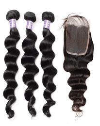 ishow human hair bundles with closure brazilian loose deep wave bundles 3pcs whole brazilian hair weave bundles9184104