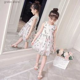 Girl's Dresses Summer for Girls Dress Gauze Dress Childrens Clothing Princess Fairy Dresses Casual Fashion Embroidered Students 3 7 9 12 Years