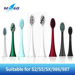 SEAGO Electric Toothbrush Head Replacement Brush Sonic 4PCS Compatible For SG986/SG987/S2/SX/S5 Gum Health Whitening Brush Heads 240403