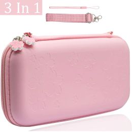 Cases NS Pink Sakura Flower Skin Shell Carry Bag Switch OLED PU Waterproof Pouch Case Storage Cover Box for Nintendo Switch Console