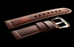 2019 New Design Retro Leather Watchbands Version Classic Men039s Watch Band 20 22 24 26mm For Panerai Strap High Quality Wristb5499083