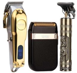 Hair Clipper Set Electric Trimmer Cordless Shaver Men Barber Cutting Machine for Rechargeable USB Gold 2201218974933