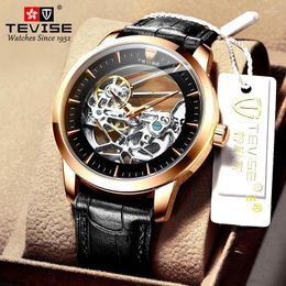 Wristwatches Luxury Fashion Men's Watch High Quality Stainless Steel Sports Waterproof Skeleton Design Mechanical