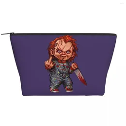 Cosmetic Bags The Killer Doll Chucky Toiletry Bag Women Child's Play Horror Movie Makeup Organiser Lady Beauty Storage Dopp Kit Case