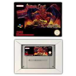 Cards Action Game for Demon's Crest Game Cartridge with Box for EUR PAL version 16 bit SNES console