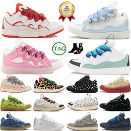 New Luxury Leather Curb Sneakers Designer Shoes For Men Women Extraordinary Casual Sneaker Paris Calfskin Rubber Nappa Platformsole Mens Trainers Big Size 46