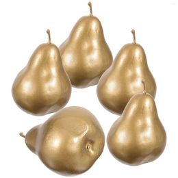 Party Decoration 5 Pcs Simulation Pear Model Mini Pears Fruit Kitchen Decor Artificial Home Fruits Decorations Fake Food Realistic
