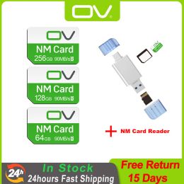 Cards OV NM Card 256 GB 128GB 64GB Nano Memory SD Cards for Huawei P30 P40 P50 Mate 30 Pro RS Nova Honour NM TF USB Type C Card Reader