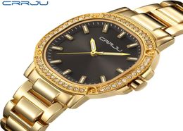 CRRJU Women Watch Luxury Brand Fashion Casual Ladies Gold Watch Quartz Simple Clock Relogio Feminino Reloj Mujer Montre Femme2729987