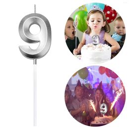 Festive Supplies Number Birthday Candles 1 2 3 4 5 6 7 8 9 0 Sliver Kids For Cake Party Decoration