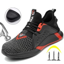 Boots Lightweight Safety Shoes Men Women Summer And Autumn Breathable Antismashing Antistab Steel Toe Cap Safety Work Male sneakers