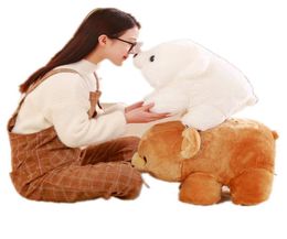 Dorimytrader Soft Anime Polar Bear Plush Doll Big Stuffed Cartoon White Bear Toy Animals Brown Bears Pillow for Baby 20inch 50cm D1410680