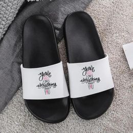 Slippers Korean Version Character Girl Print 2024 Women Slipper Letters Harajuku Female Beach Shoes For Woman