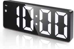 Clocks Digital Alarm Clock, (Upgraded Version) LED Clock for Bedroom, Electronic Desktop Clock with Temperature Display, Adjustable Brigh