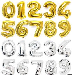 40 inch 09 goldsilver foil number balloons birthday wedding party decoration helium inflatable balloon5014729