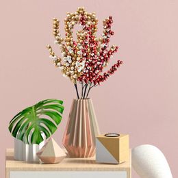 Decorative Flowers Simulation Sauce Ornament Decorations Christmas Items Froth 36cm Bright Metallic Berry Gold Red Fruit Cuttings