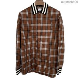 Fashion Luxury Buurberlyes Clothes for Women Men New Brown Plaid Long Sleeved Shirt for Men Original Luxury with Brand Original Logo