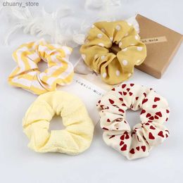 Hair Rubber Bands 3Pcs/Set Women Hair Bands Accessories Striped Dot Solid Colour Scrunchies Girls Fashion Elastic Headband Headdress For Party Date Y240417