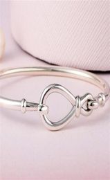 Highquality 100 925 Sterling Silver Infinity Knot Bangle for European Style Charms and Beads241Z9589248