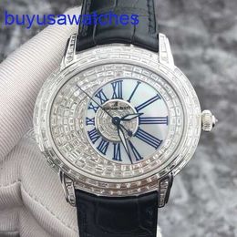 AP Pilot Wrist Watch Millennium Series Mens Watch 18K Platinum Material with T-Square Diamond Rear Automatic Mechanical Watch for Men