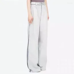 Women's Jeans 2024 Spring Colorblocking Versatile High-quality Wide-leg Pants Fashion Loose Cotton Y2k