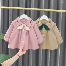 Jackets Baby Cute Windbreaker Girls Lapel Printed Jacket Spring Autumn Children's Fashion Casual Comfortable Sweet Coat 12M-5 Years