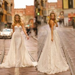 Berta Wedding Dresses Detachable Train Sweetheart Lace Sequins Mermaid Bridal Gowns 2024 Backless Beach Wedding Dress