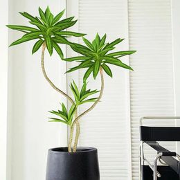 Decorative Flowers 90cm Large Artificial Plants Fake Palm Tree Branch Plastic Cocos Real Touch Tropical Faux For Home Garden Decor