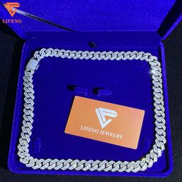 Ready to Ship Pass Diamond Tester Iced Out S925 Vvs Moissanite 2 Rows 12mm 24inches Hiphop Cuban Link Chain Miami Men Necklace