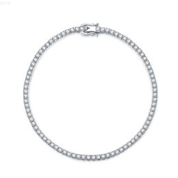 S925 Sterling Silver Bracelet Womens Popular Tennis Chain in Europe and America Single Row Diamond Inlaid Zircon Full Diamond