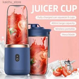 Juicers Dual Cup Multifunktionell USB Fruit Mixer Portable Electric Juice Mixer Fruit Milkshake Juice Machine Y240418