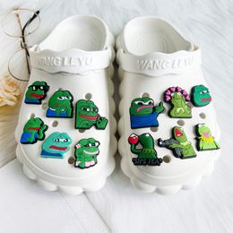 25colors funny frog Anime charms wholesale childhood memories game funny gift cartoon charms shoe accessories pvc decoration buckle soft rubber clog charms