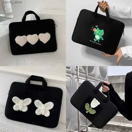 Other Computer Accessories Kawaii Shockproof Laptop Bag Sleeve Case13 13.3inch For Macbook Air13.6 pro14 15 16 HP Lenovo Hand Bag Notebook Case Women Y240418