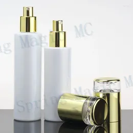 Storage Bottles 20ML Blue/Green/Frosted Glass Emulsion Bottle With Gold Pump/Sprayer Skin Care Container Perfume/Lotion/Essence/Foundation