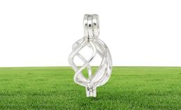 18KGP ed Cage Locket Sterling Silver Pearl Crystal Gem Bead Cage Pendant Mounting for DIY Fashion Jewellery Charms P334596006