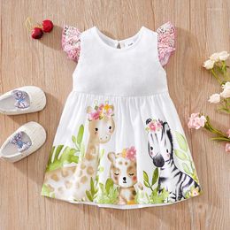 Girl Dresses Summer Girls' Cute Cartoon Animal Print Cotton Beautiful And Comfortable Casual Sleeveless Baby Dress