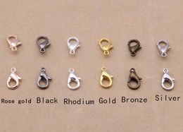300pcs 18MM Jewelry Findings Bronzegoldrose Goldblackrhodiumsilver Lobster Clasp Hooks for Necklace Chain9863145