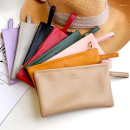 Cosmetic Bags Mini PU Bag Leather Small Phone Women's Large Capacity Portable Zero Wallet Set Soft Texture Lipstick