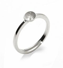 Simple Ring Jewellery Findings Sterling Silver 925 Stamped for DIY Making Pearl Ring Mount 5 Pieces9707301