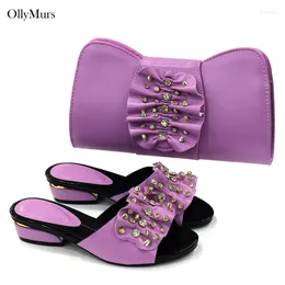 Dress Shoes Latest Design Luxury Sandals Women And Bag Summer Elegant African Party Pumps Set For