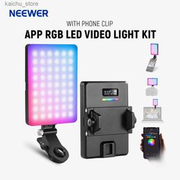 Sürekli Aydınlatma Neewer VL67C Uygulama Kontrollü RGB Selfie Light 94 LED CRI97 2000mAH Şarj Tiktoks Taşınabilir Ön ve R Y240504 Y8QC