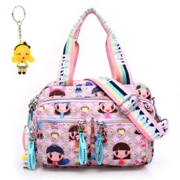 Bags +Doll keychain New PINK Harajuku Doll waterproof nylon handbag ladies bag one shoulder bag crossbody school bags Handbags mom