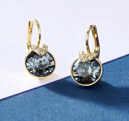 fashion small bella dangle earrings boucle d039oreille femme made with Austria crystal for women wedding party girls jewelery a5403648