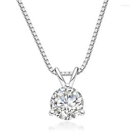 Pendants Anu VVS1 D Colour 1ct Moissanite Diamond 18K Gold Plated Three Claw Pendant Anniversary Gift Necklaces Whole240k