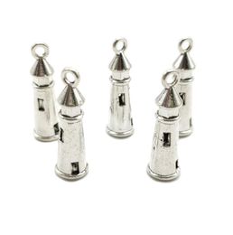 100pcs lot lighthouse antique silver charms pendants Jewelry Making DIY For Necklace Bracelet Earrings Retro Style 825mm DH04826809047