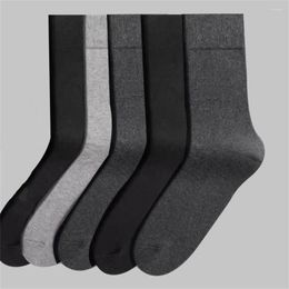 Men's Socks 5 Pairs Classic Black White Cotton Business Men Mid Tube Autumn Spring Winter Soft Casual Deodorant Sock
