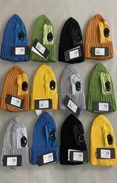 New Zipper Winter Hat Ribbed Knit Lens Beanie Compass Cp Hat Street Hip Hop Knitted Beanies4692614